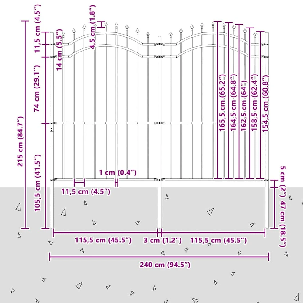 Sodo tvora WOERDEN 240 x 215 cm Pilka