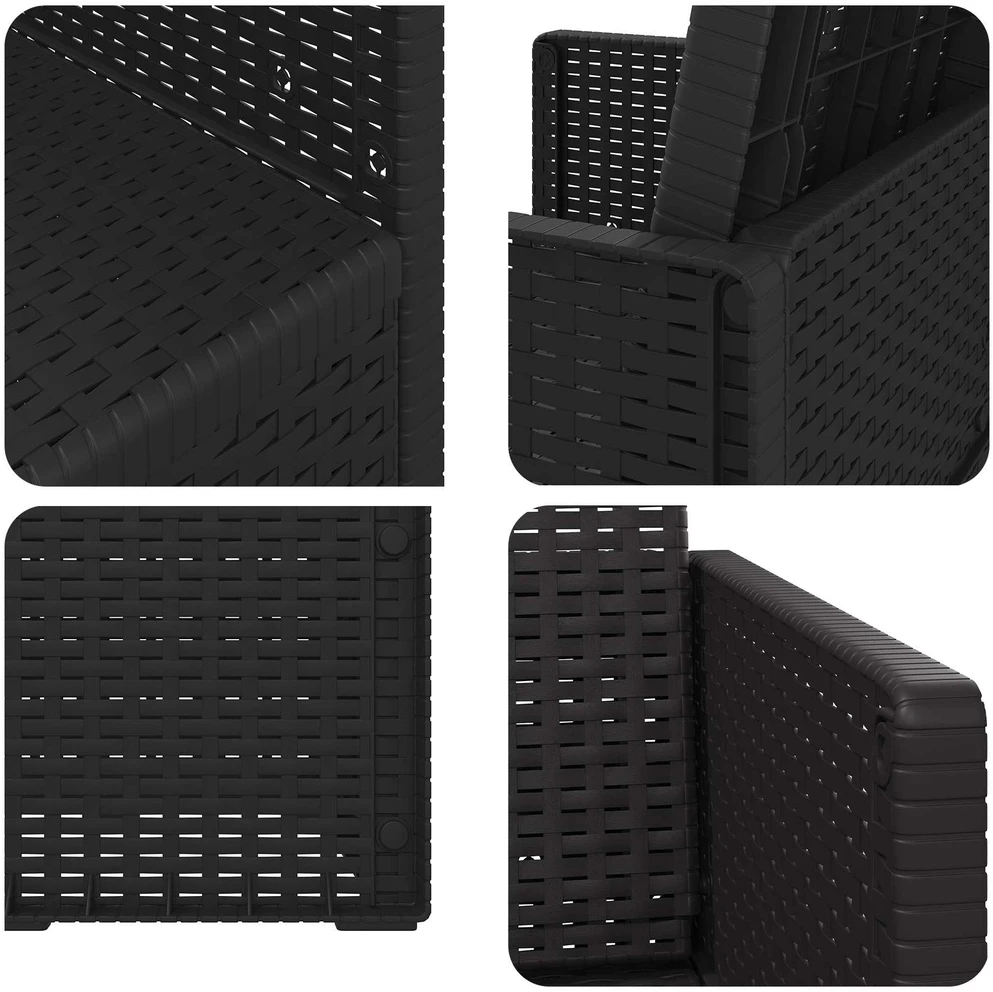Sodo Valgomojo Kėdės 2 pcs Antracitas 53 x 47 x 88,5 cm PP
