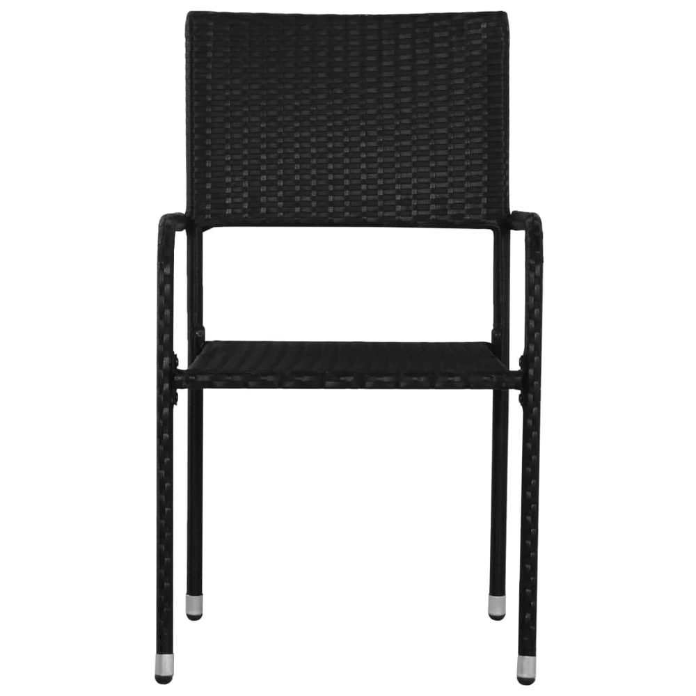 Sodo valgomojo kėdės, 2 vnt., pilkos spalvos, poliratanas