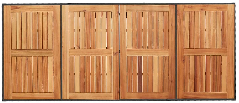 Sodo valgomojo komplektas 9 vnt. Juoda poliratanas
