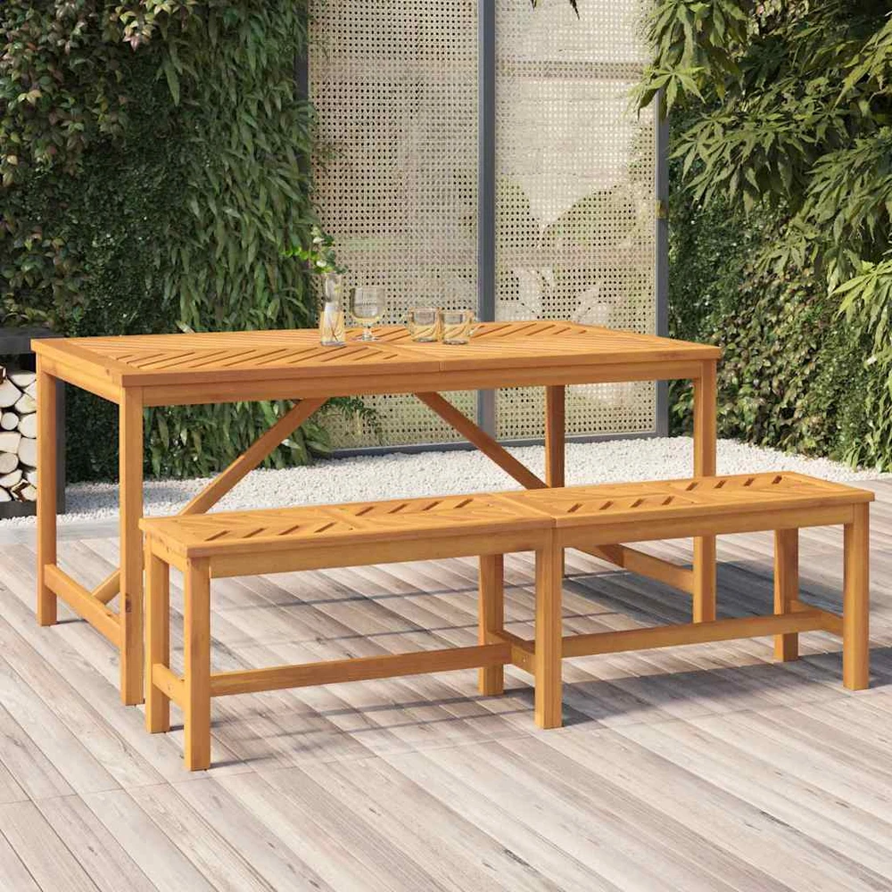 Sodo valgomojo stalas, 150x90x74cm, akacijos medienos masyvas