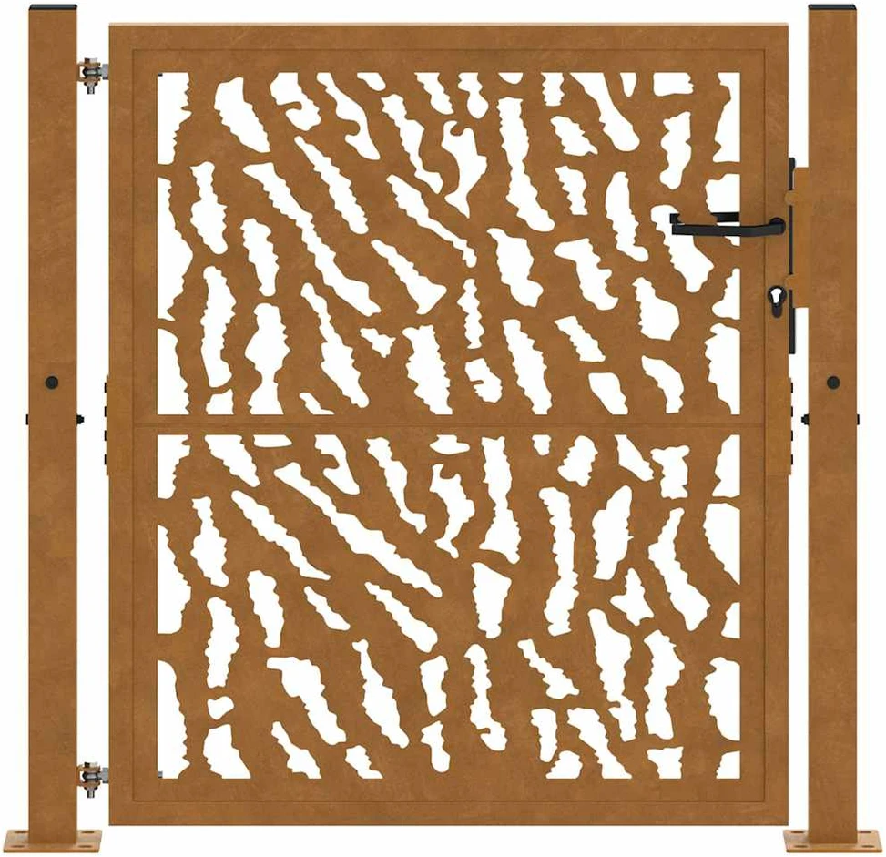 Sodo vartai, 100x100 cm, atsparūs oro sąlygoms, plienas, su atbrailomis