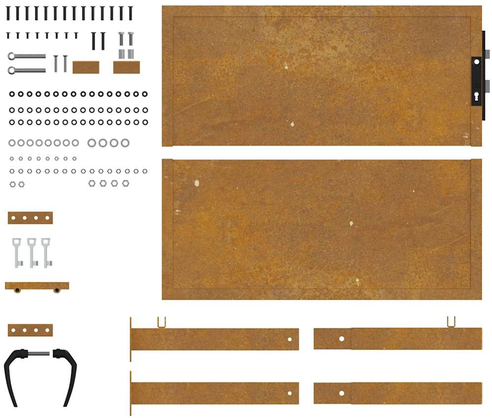 Sodo vartai, 105x105cm, corten plienas
