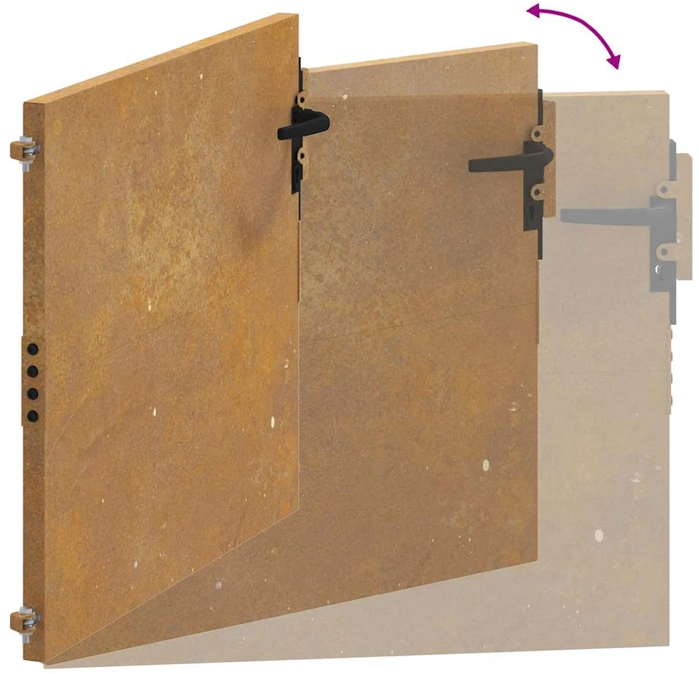 Sodo vartai, 105x105cm, corten plienas