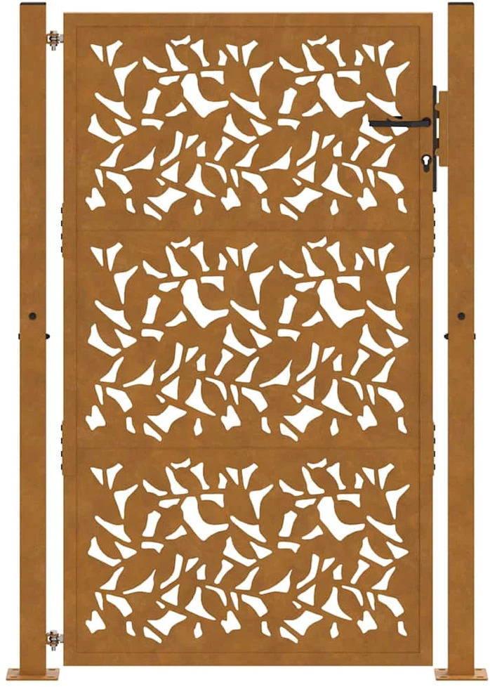 Sodo vartai, 100x125 cm, atsparūs oro sąlygoms, plieniniai, lapo raštas