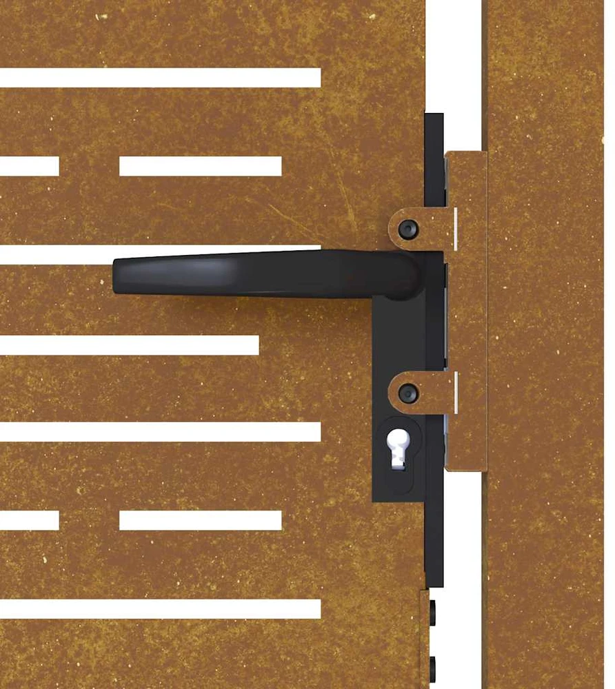 Sodo vartai, 105x130cm, corten plienas, kvadratų dizaino