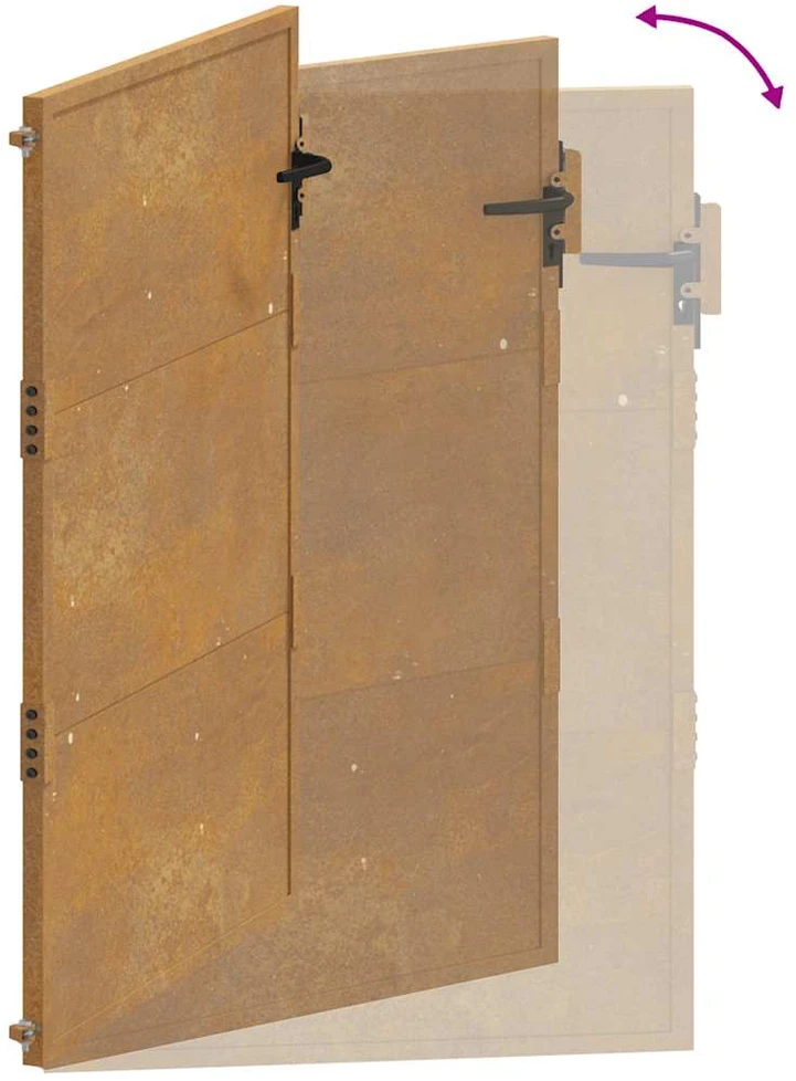 Sodo vartai, 105x130cm, corten plienas