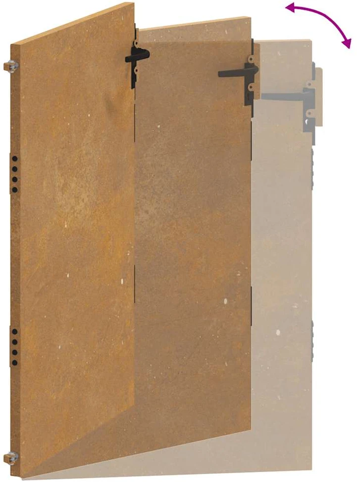 Sodo vartai, 105x130cm, corten plienas