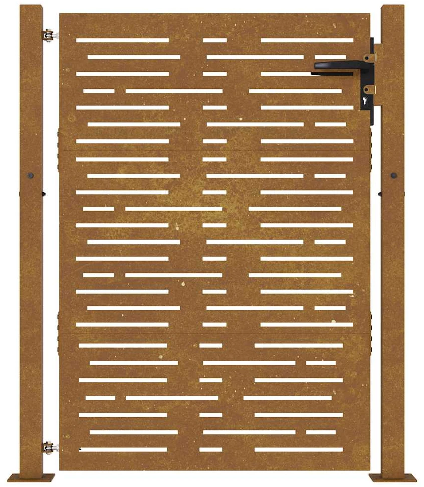 Sodo vartai, 105x155cm, corten plienas, kvadratų dizaino