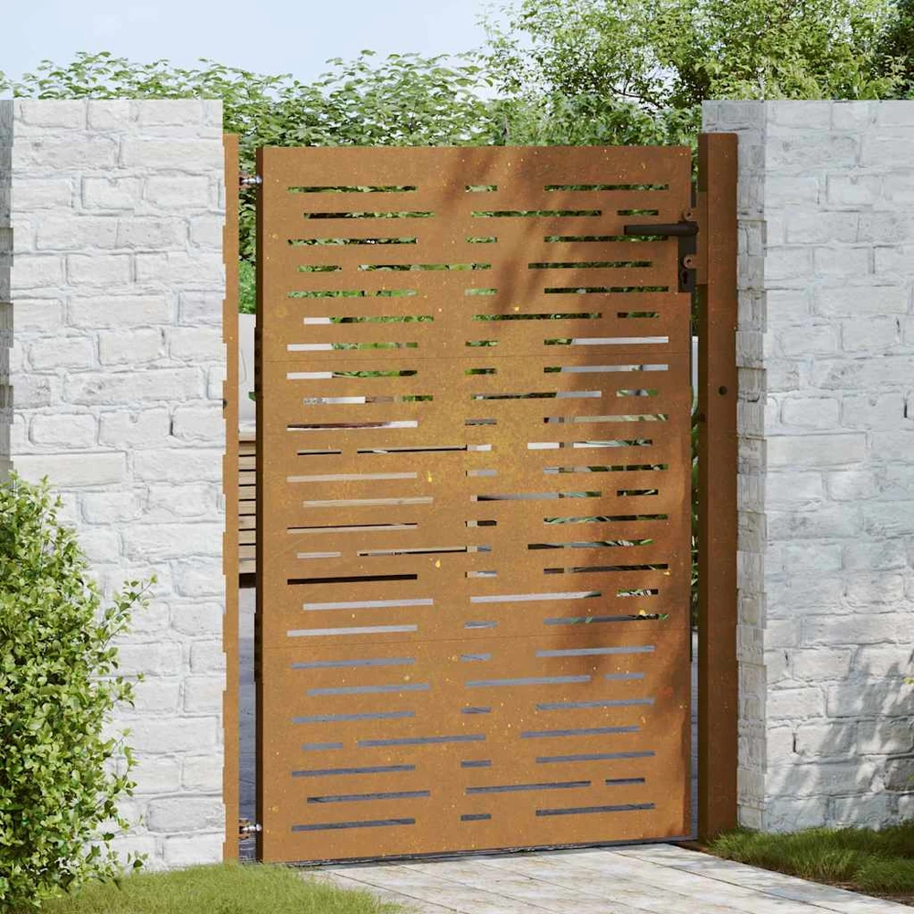 Sodo vartai, 105x155cm, corten plienas, kvadratų dizaino
