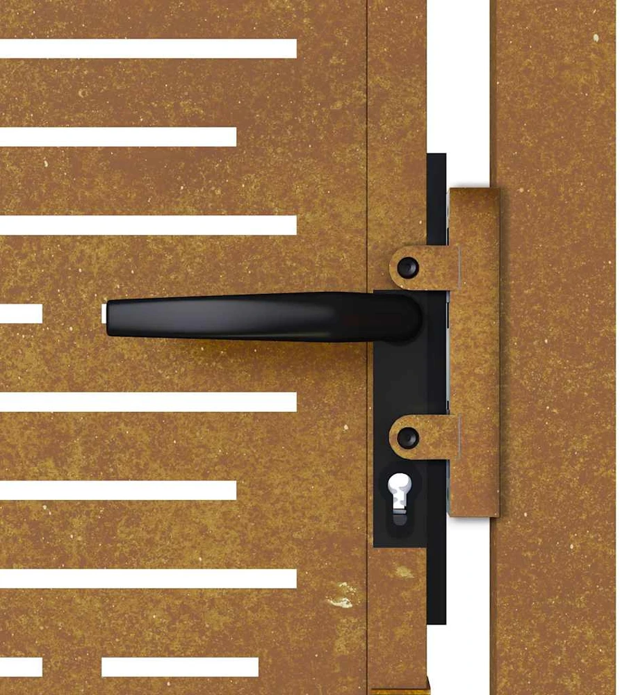 Sodo vartai, 105x180cm, corten plienas, kvadratų dizaino