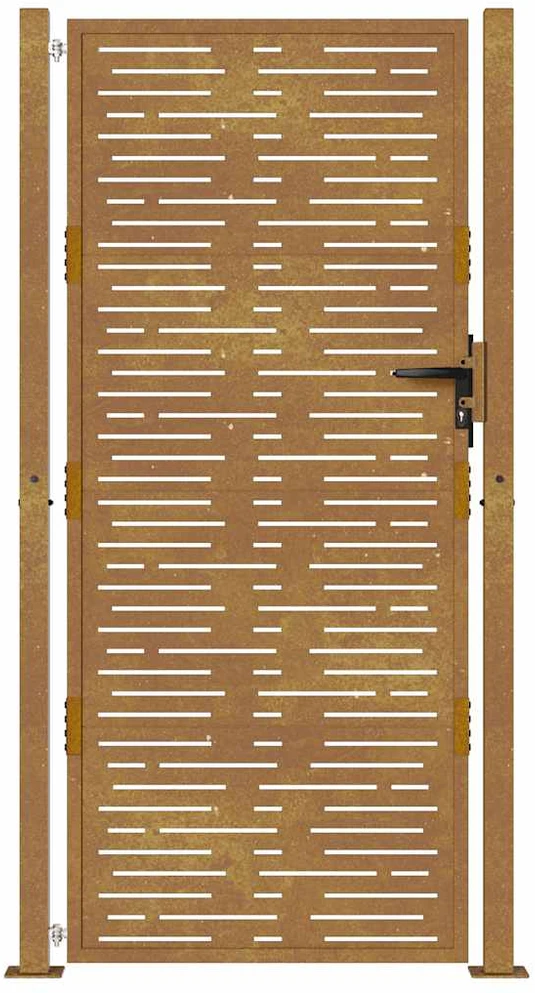 Sodo vartai, 105x180cm, corten plienas, kvadratų dizaino