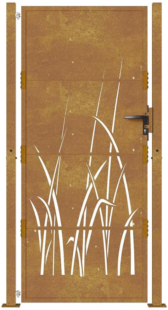 Sodo vartai, 105x205cm, corten plienas, žolės dizaino