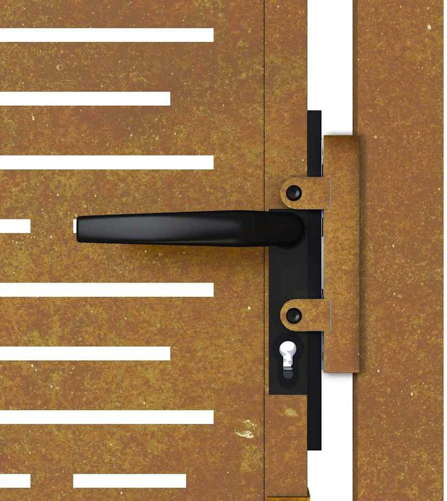 Sodo vartai, 105x205cm, corten plienas, kvadratų dizaino