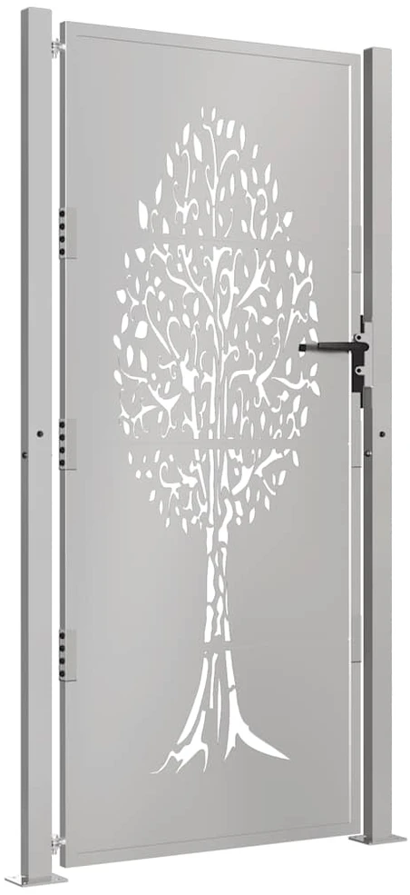 Sodo vartai, 105x205cm, corten plienas, medžio dizaino