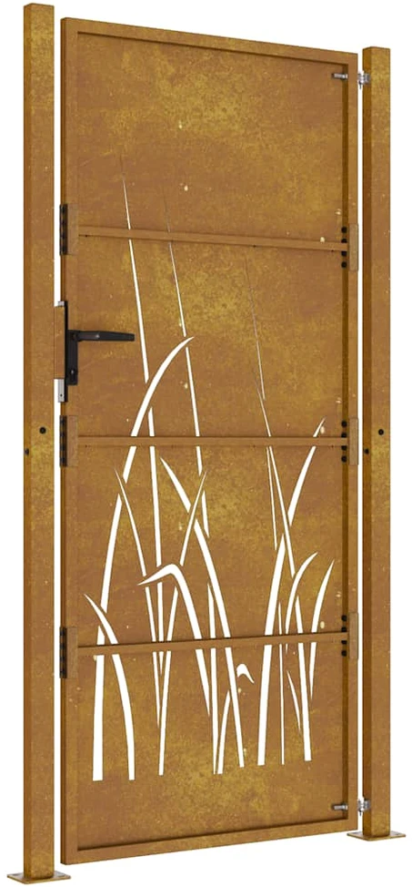 Sodo vartai, 105x205cm, corten plienas, žolės dizaino