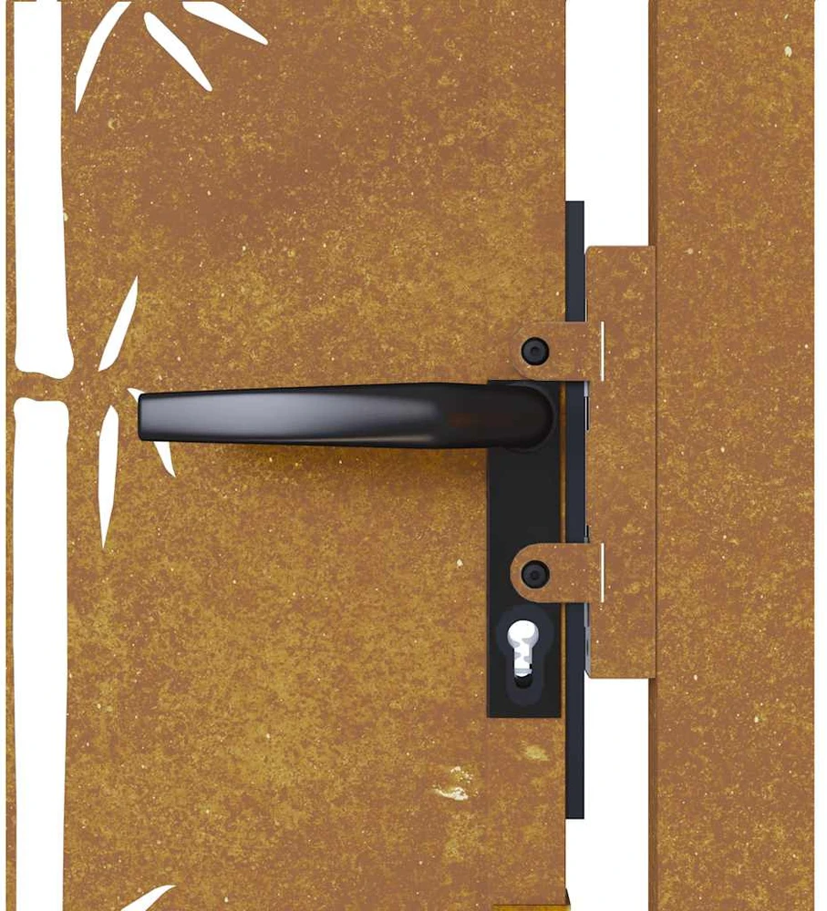 Sodo vartai, 105x205cm, corten plienas, bambuko dizaino