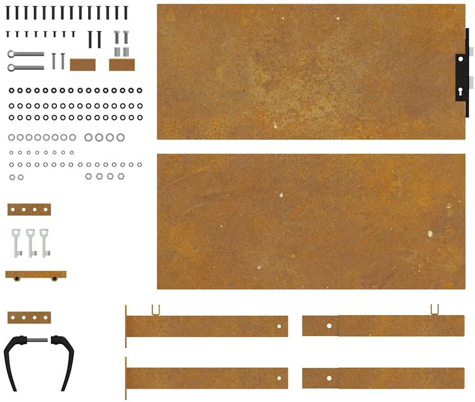 Sodo vartai, 105x80cm, corten plienas