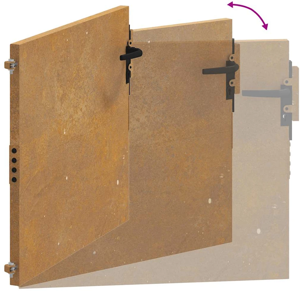 Sodo vartai, 105x80cm, corten plienas