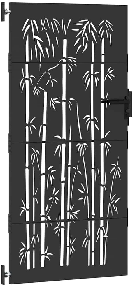 Sodo vartai 85 x 175 cm Juoda Užrakintas