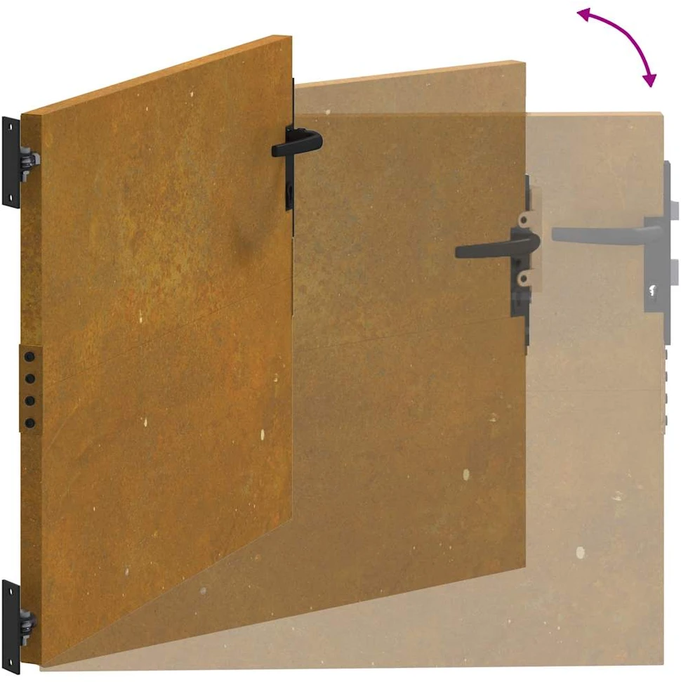 Sodo vartai, 85x100cm, corten plienas
