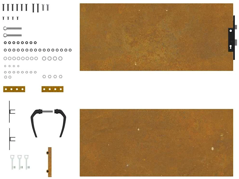 Sodo vartai, 85x100cm, corten plienas