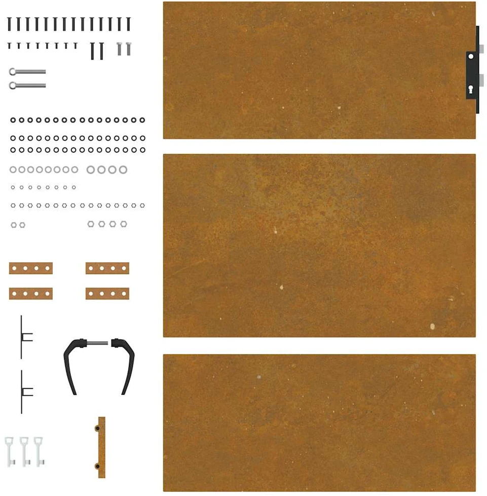 Sodo vartai, 85x125cm, corten plienas