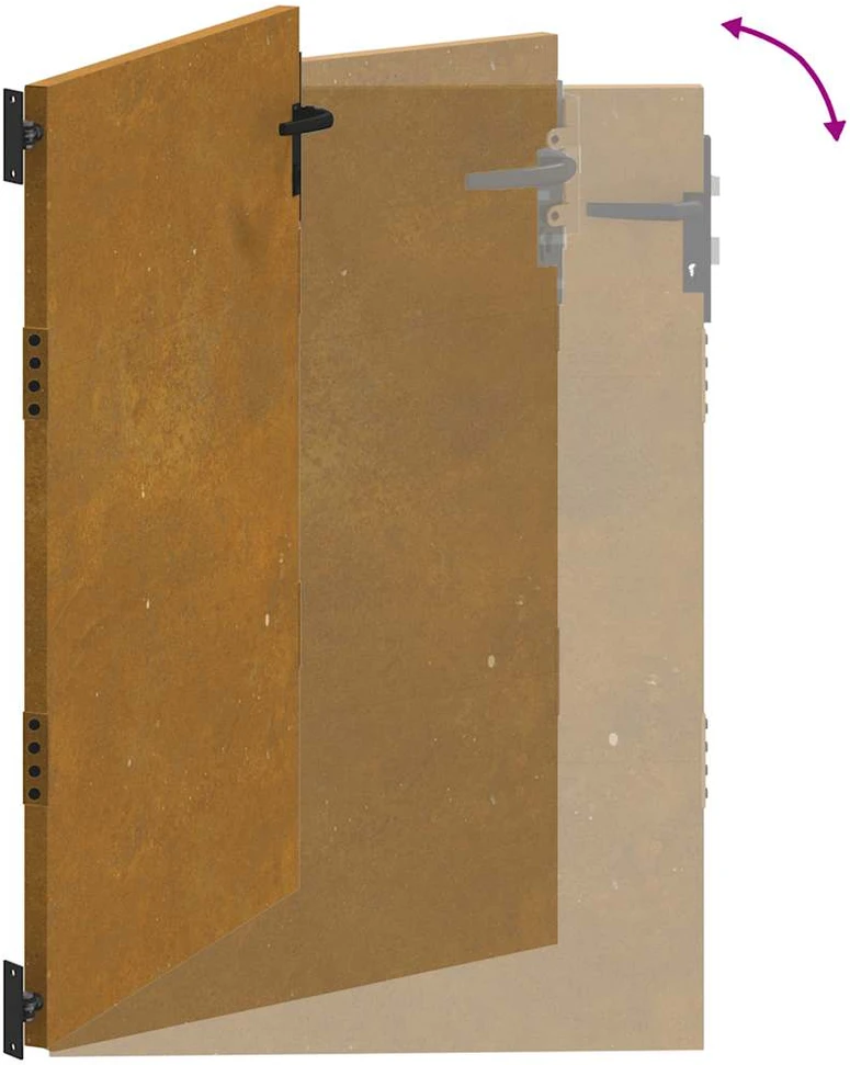 Sodo vartai, 85x125cm, corten plienas