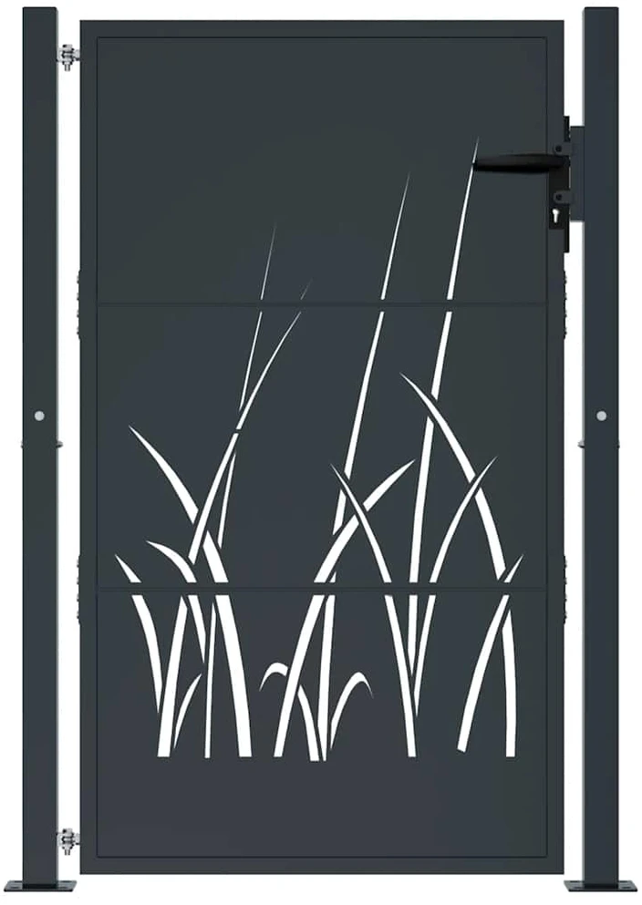 Sodo vartai, antracito, 105x155cm, plienas, žolės dizaino