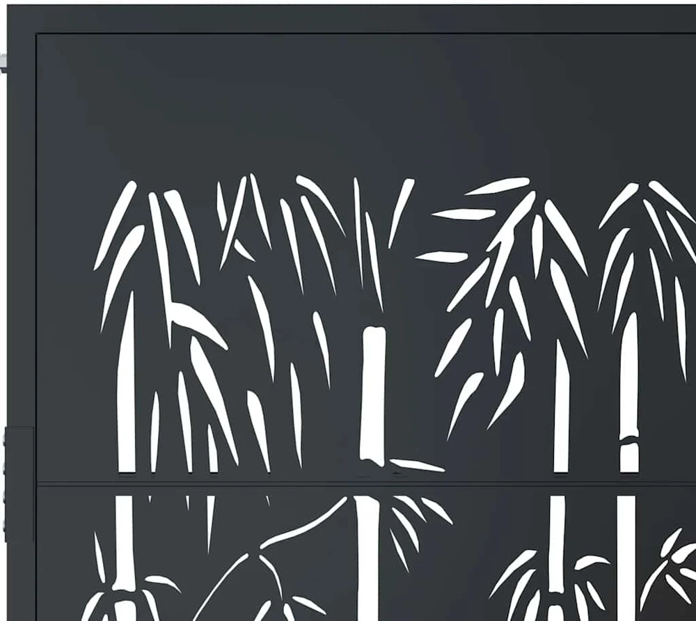 Sodo vartai, antracito, 105x180cm, plienas, bambuko dizaino