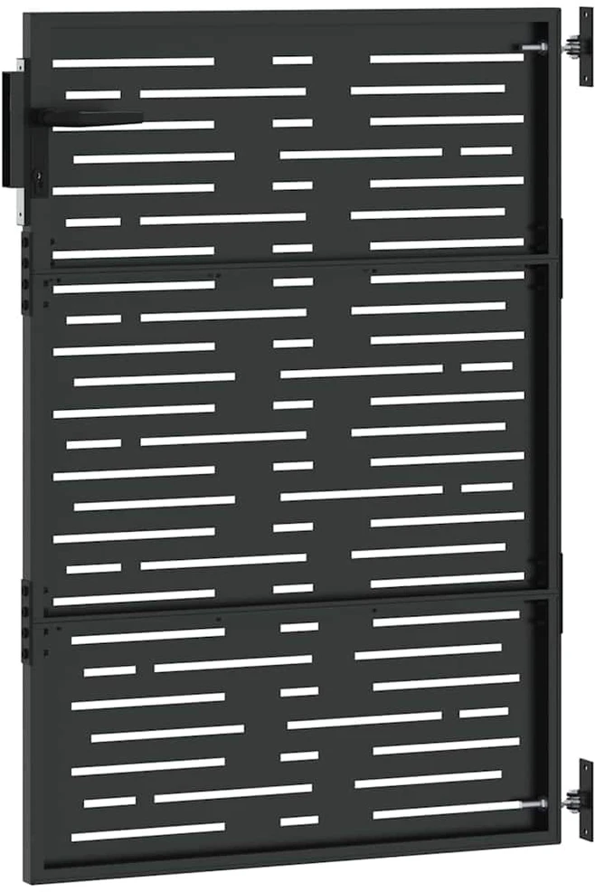 Sodo vartai 85 x 125 cm Juoda Užrakintas
