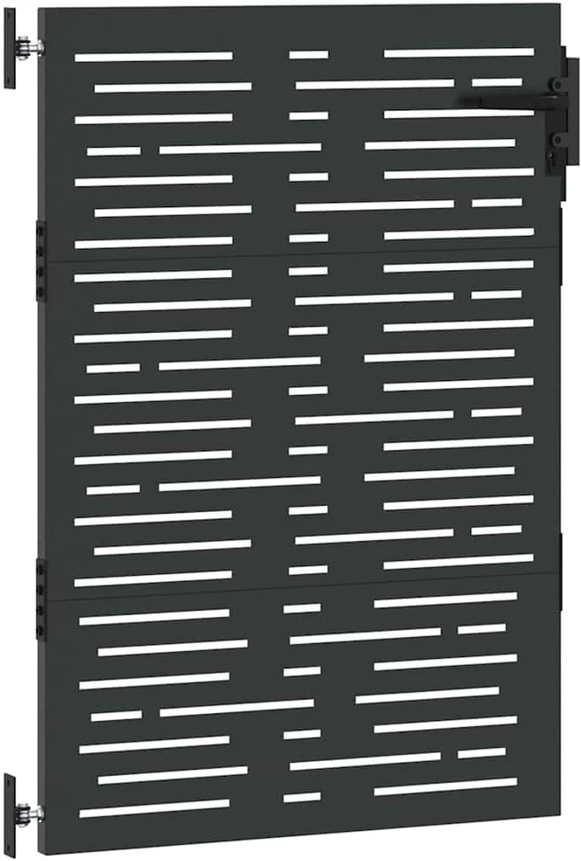 Sodo vartai 85 x 125 cm Juoda Užrakintas