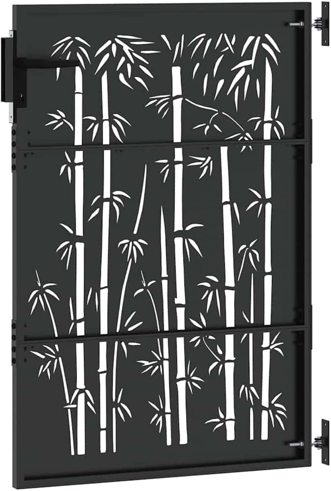 Sodo vartai 85 x 150 cm Juoda Užrakintas