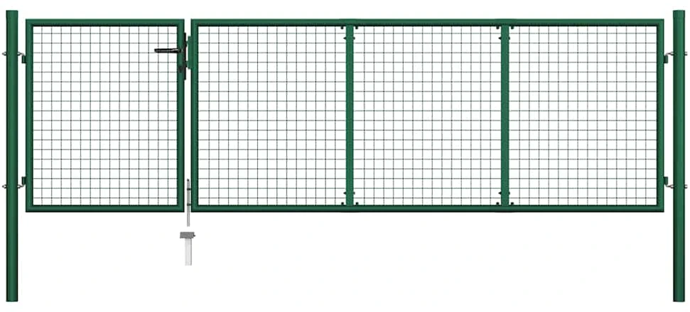 Sodo vartai, žalios sp., 350x100cm, plienas