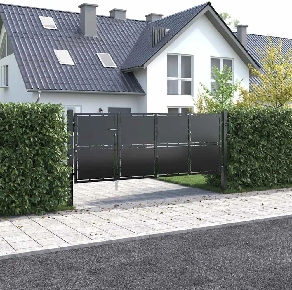 Sodo vartai, antracito spalvos, 350x125cm, plienas