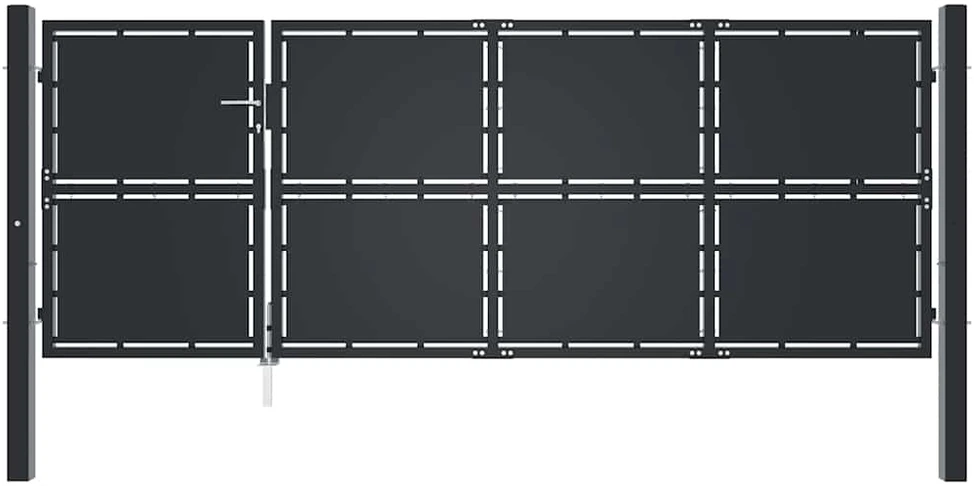 Sodo vartai, antracito spalvos, 350x125cm, plienas