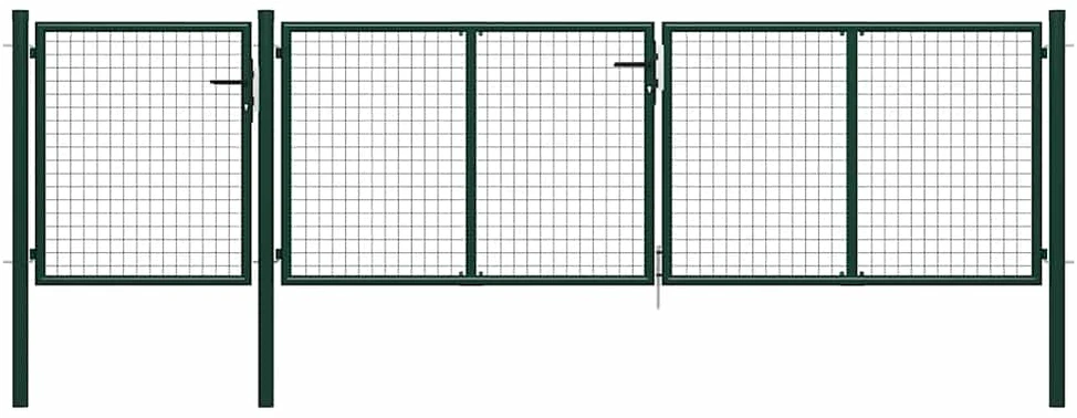 Sodo vartai, žalios spalvos, 400x100cm, plienas