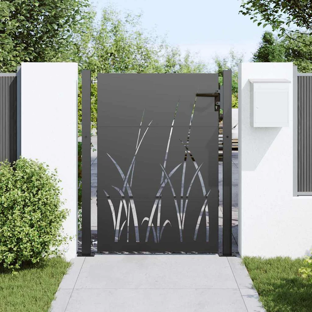 Sodo vartai 110 x 130 cm Juoda Užrakintas