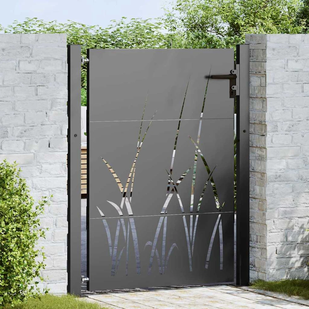 Sodo vartai 110 x 130 cm Juoda Užrakintas