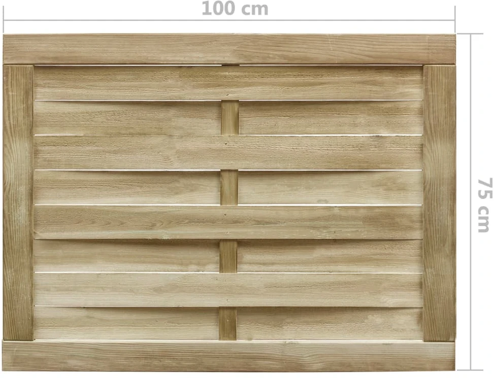 Sodo vartai, žali, 100x75cm, impregnuota pušies mediena