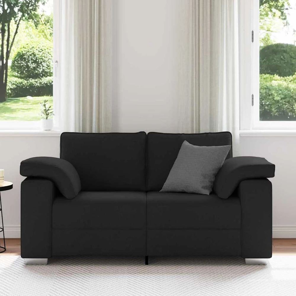 Dvivietė sofa Juodas 160 cm audinys