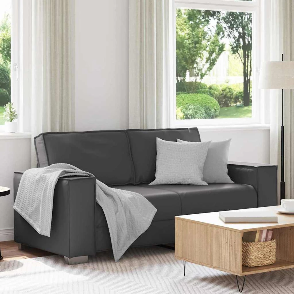 Dvivietė sofa Pilka 180 cm Dirbtinė oda