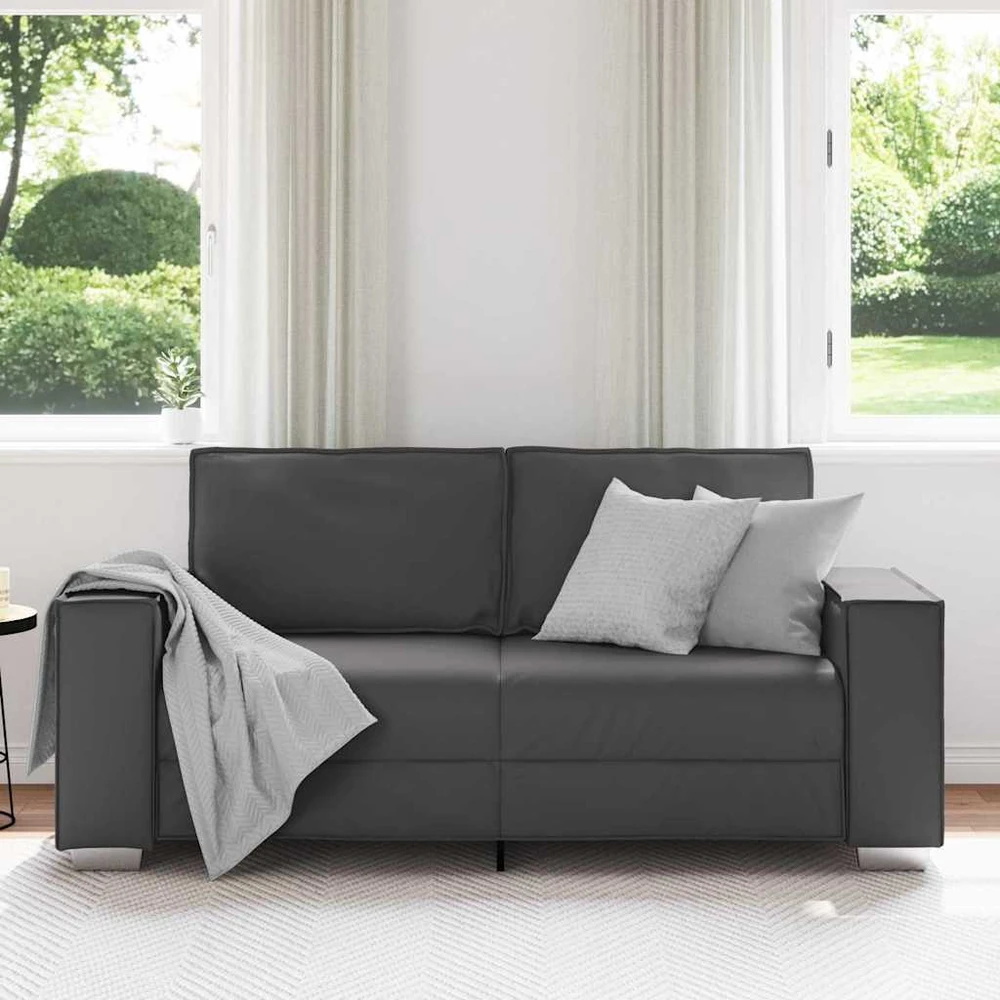 Dvivietė sofa Pilka 180 cm Dirbtinė oda