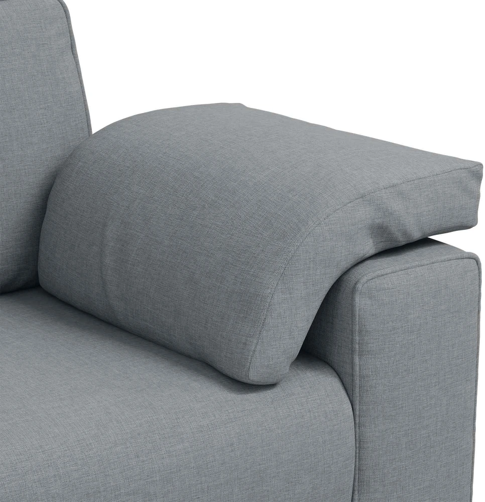 3-Vietis Sofa Šviesiai pilka 220 cm audinys