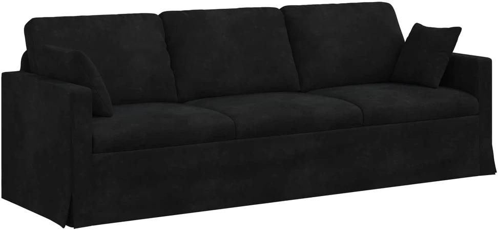 Sofa Sofos komplektas 2 vnt. Juoda Aksomas