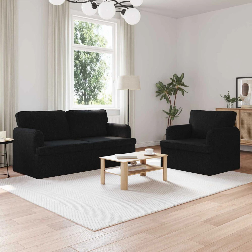 Sofa 2 pcs Juoda Metalas