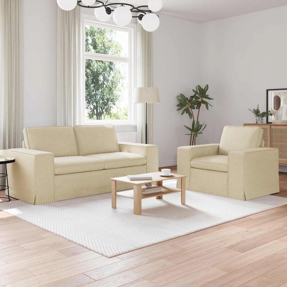 Sofa Sofos komplektas 2 vnt. Kreminė audinys