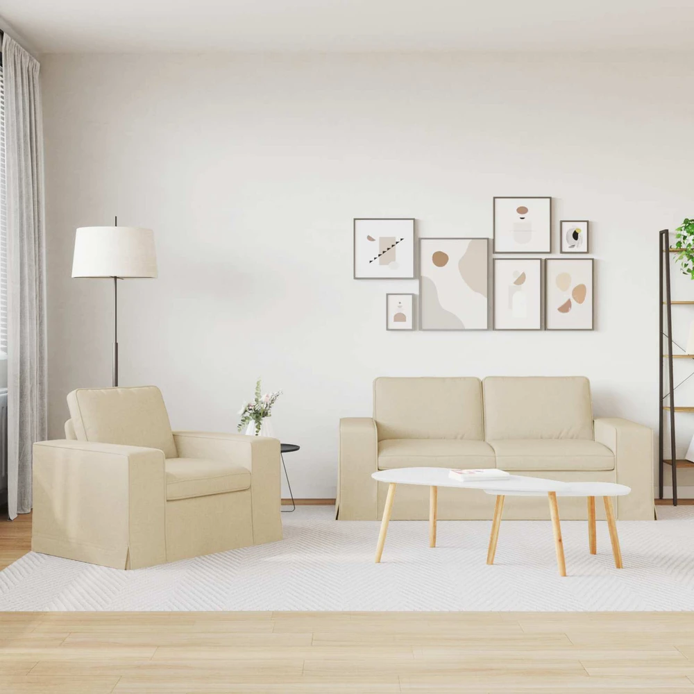 Sofa Sofos komplektas 2 vnt. Kreminė audinys