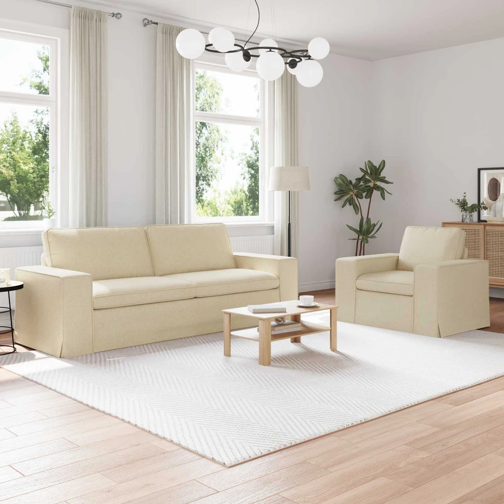 Sofa 2 pcs Kreminė Metalas