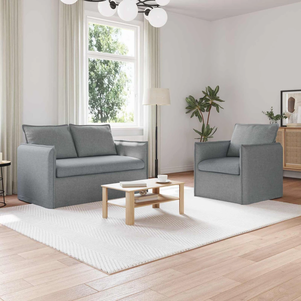 Sofa Sofos komplektas 2 vnt. Šviesiai pilka Audinys